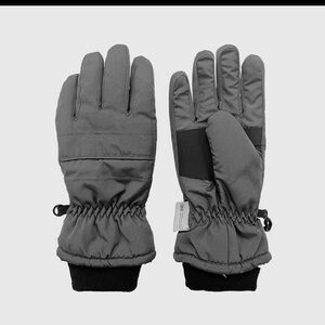 Gray Boys Taslon Ski Glove W. Thinsulate, 8/12 years water resistant